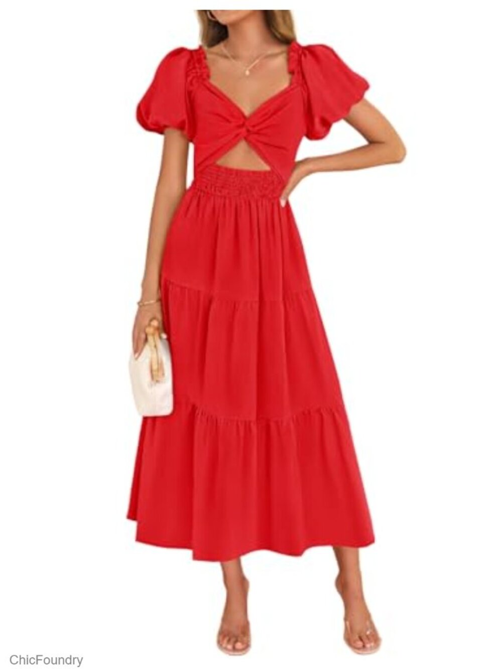 ZESICA Womens Summer Cutout Flowy Vacation Maxi Dress
